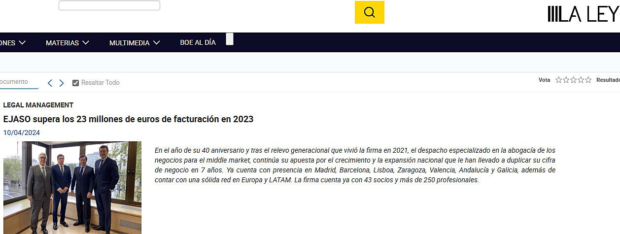 EJASO supera los 23 millones de euros de facturacin en 2023